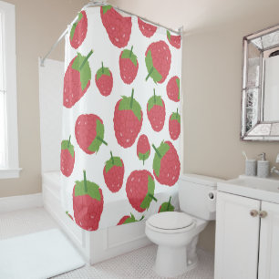 Raspberry Fruit Design Shower Curtain