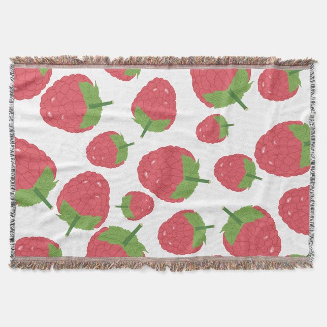 Raspberry Fruit Design Throw Blanket (Front)