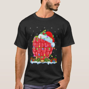 Raspberry Fruit Lover Matching Santa Hat Raspberry T-Shirt