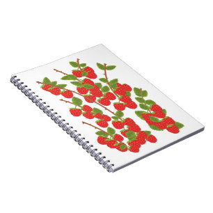 Raspberry fruit notebook