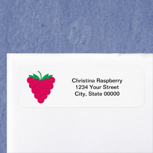 Raspberry Fruit Pink Personalise Return Address Label
