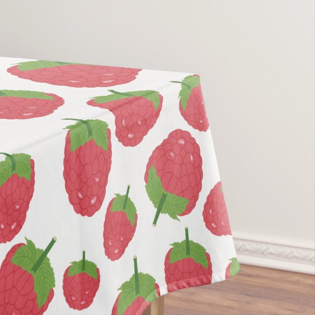 Raspberry Fruit Summer Pattern Design Tablecloth (In Situ)