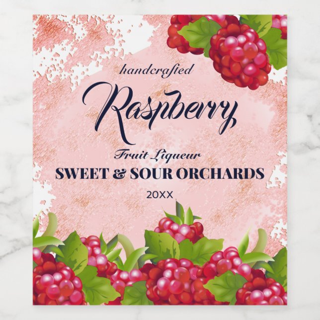 Raspberry Fruit Wine Label (Single Label)