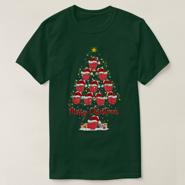 Raspberry Fruit Xmas Matching Santa Raspberry Chri T-Shirt (Design Front)