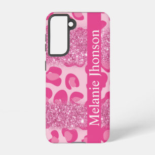 Raspberry Glitter Glam Rose Gold Monogram Samsung Galaxy Case