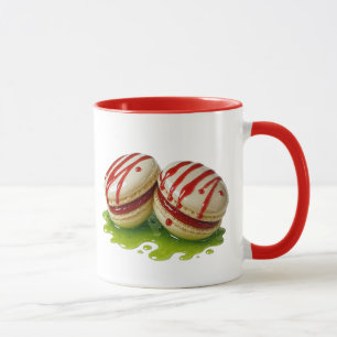 Raspberry gourmet macaroons mug