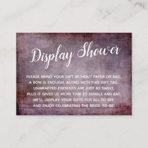 Raspberry Grunge Display Bridal Shower Gift Card
