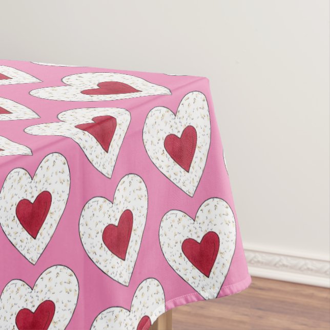 Raspberry Heart Linzer Cookie Linzertorte Austrian Tablecloth (In Situ)