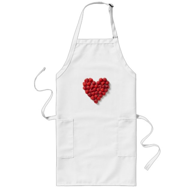 Raspberry Heart Long Apron (Front)