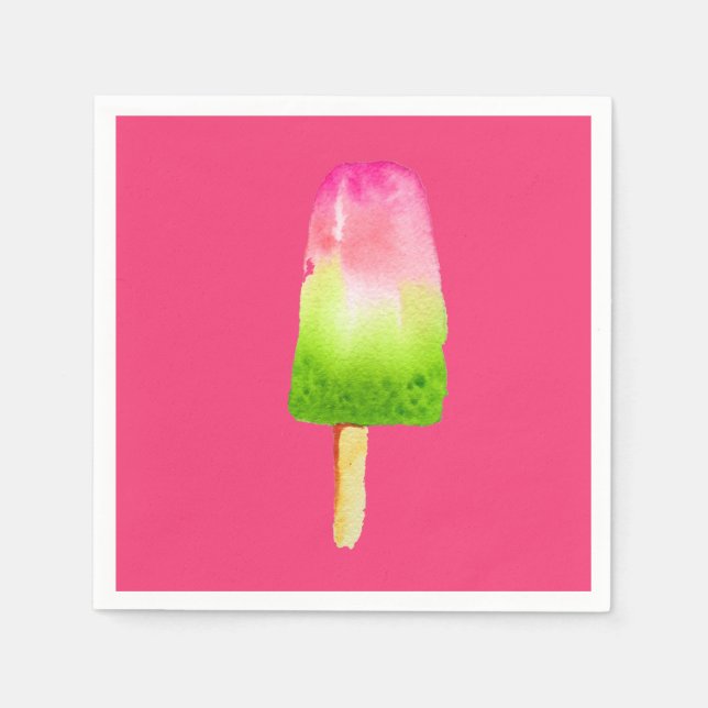 Raspberry ice-block pop art popsicle Summer Napkin (Front)