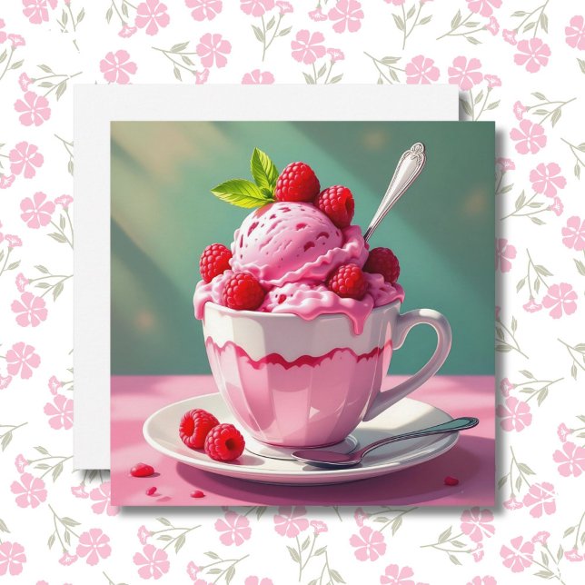 Raspberry Ice Cream Blank Card (Creator Uploaded)