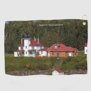 Raspberry Island Lighthouse 2 golf towel