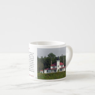 Raspberry Island Lighthouse history espresso mug
