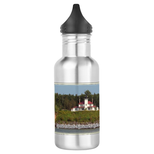 Raspberry Island Lighthouse water bottle (Left)