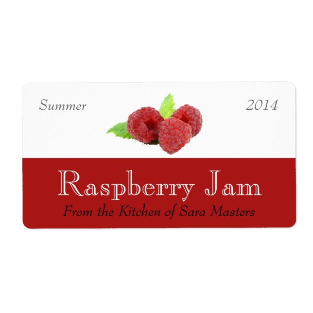 Raspberry Jam Canning Labels (Front)