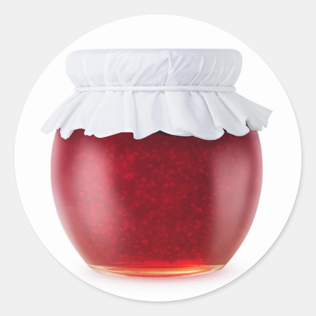 Raspberry jam classic round sticker (Front)