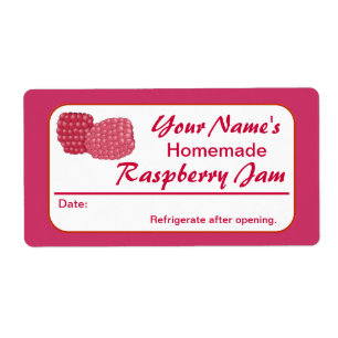 Raspberry Jam Personalised Preserve Label for Jars