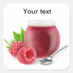 Raspberry jam square sticker
