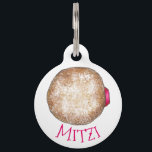 Raspberry Jelly Doughnut Doughnut Breakfast Foodie Pet Tag<br><div class="desc">Pet tag design features an original illustration of a classic raspberry jelly doughnut topped with powdered sugar. Just personalise with the name of your dog or cat. Lots of coordinating pet products are also available from this shop! Don't see exactly what you're looking for? Contact Rebecca to have a product...</div>