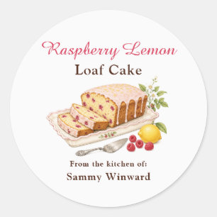 Raspberry Lemon Loaf Cake Gift Label