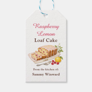 Raspberry Lemon Loaf Cake Gift Tags