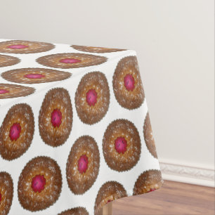 Raspberry Linzer Torte Christmas Cookie Baking Tablecloth