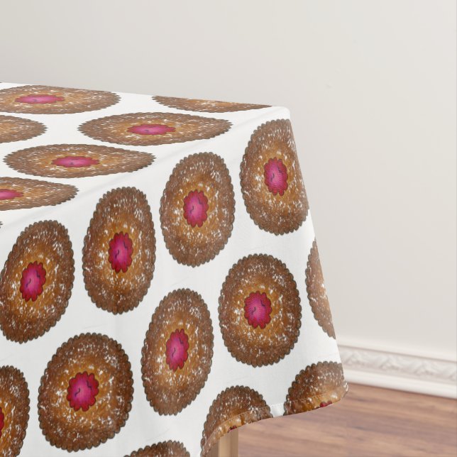 Raspberry Linzer Torte Christmas Cookie Baking Tablecloth (In Situ)