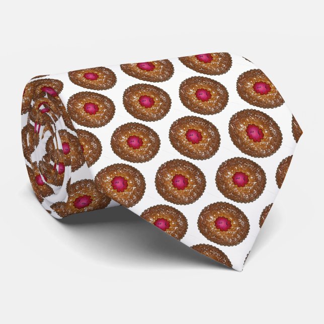 Raspberry Linzer Torte Christmas Cookie Holiday Tie (Rolled)