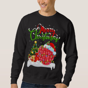 Raspberry Lover Xmas Lighting Santa Raspberry Chri Sweatshirt