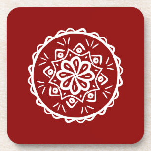 Raspberry Mandala Coaster