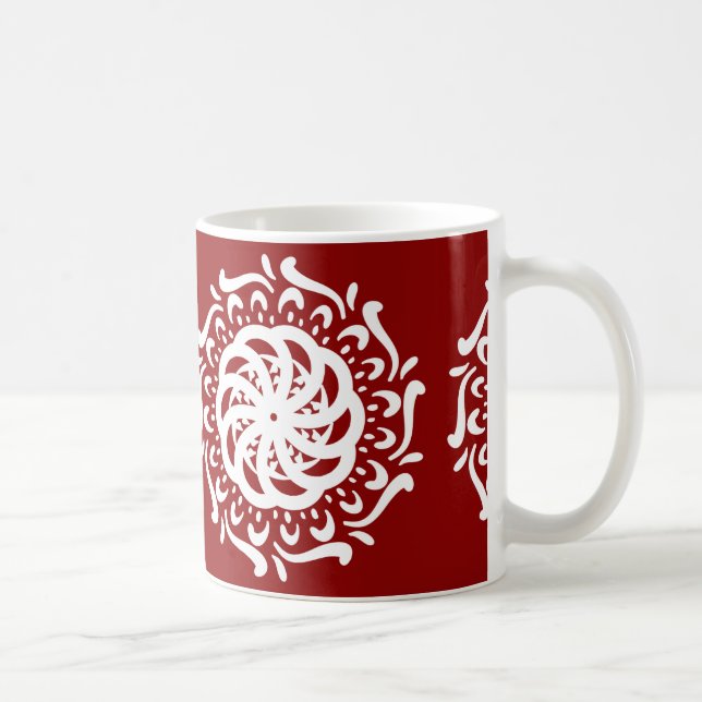 Raspberry Mandala Coffee Mug (Right)
