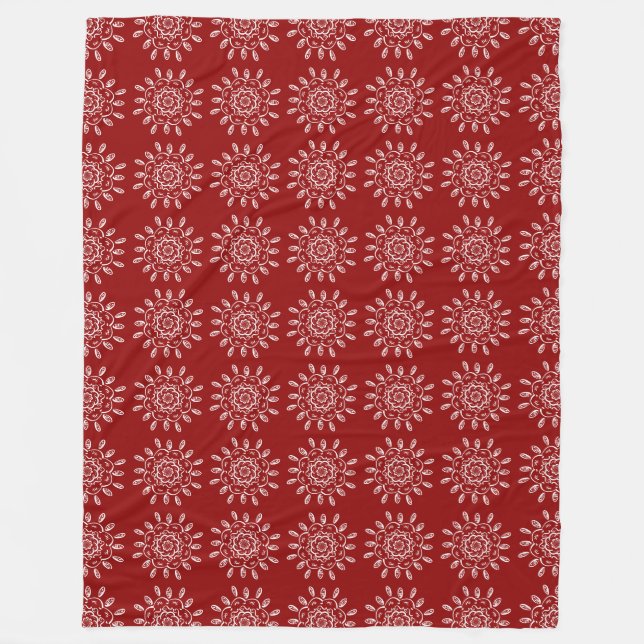 Raspberry Mandala Fleece Blanket (Front)
