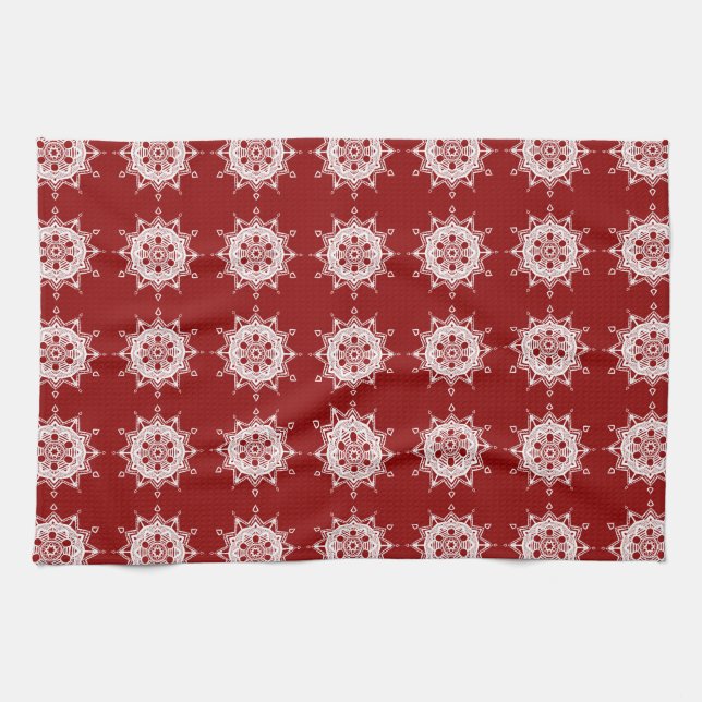 Raspberry Mandala Tea Towel (Horizontal)