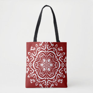 Raspberry Mandala Tote Bag