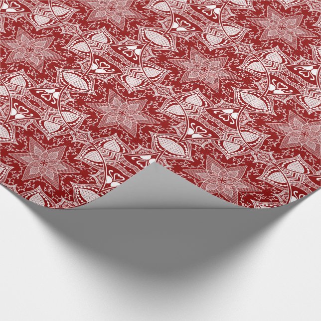 Raspberry Mandala Wrapping Paper (Corner)
