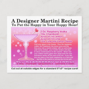 Raspberry Martini Recipe Postcard