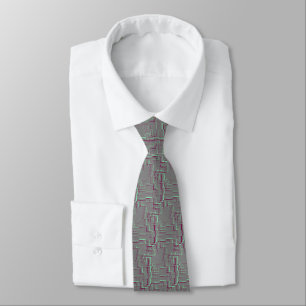 "Raspberry Mint" Geometric  Art Tie