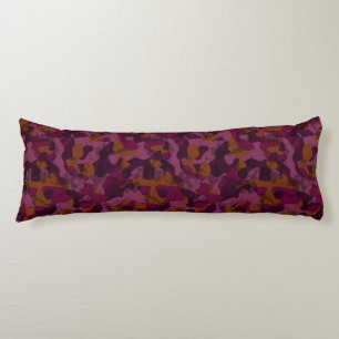 Raspberry, Mulberry, marron and nutmeg camo  Body Cushion