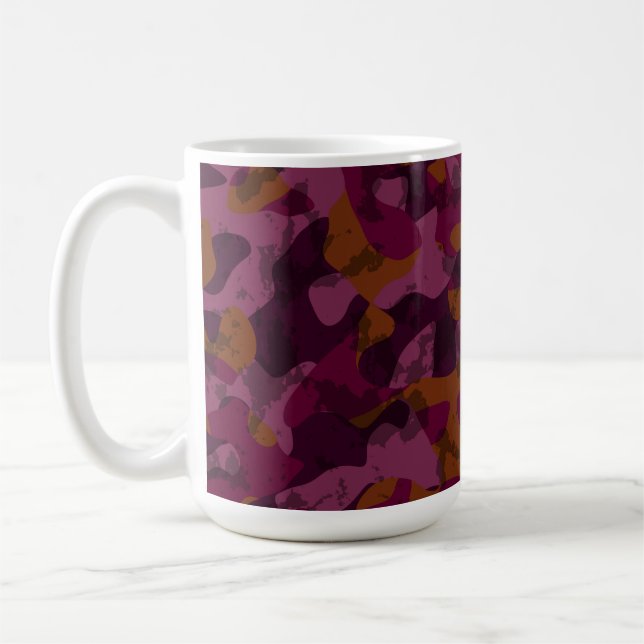 Raspberry, Mulberry, marron and nutmeg camo  Coffee Mug (Left)