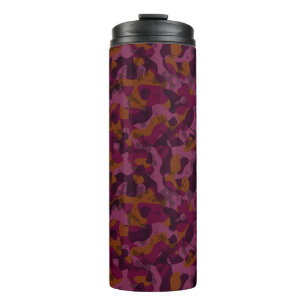 Raspberry, Mulberry, marron and nutmeg camo  Thermal Tumbler