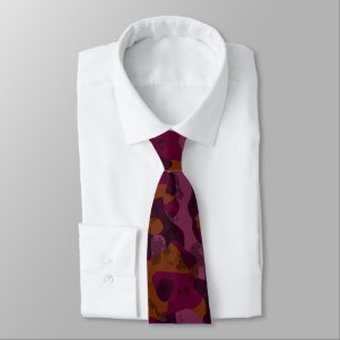Raspberry, Mulberry, marron and nutmeg camo Tie