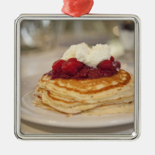 Raspberry pancakes metal tree decoration