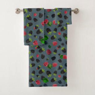 Raspberry Pattern 2 Bath Towel Set