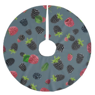 Raspberry Pattern 2 Brushed Polyester Tree Skirt