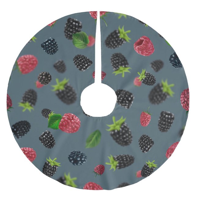 Raspberry Pattern 2 Brushed Polyester Tree Skirt (Front)