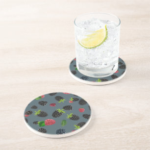 Raspberry Pattern 2 Coaster