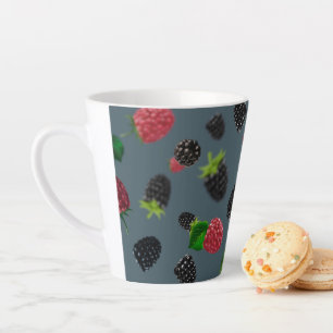 Raspberry Pattern 2 Latte Mug