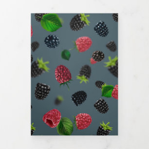 Raspberry Pattern 2 Tri-Fold Card