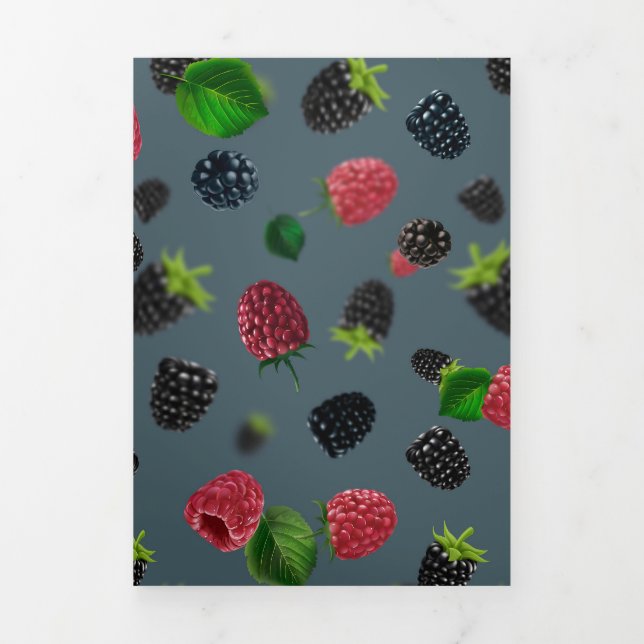 Raspberry Pattern 2 Tri-Fold Card (Cover)