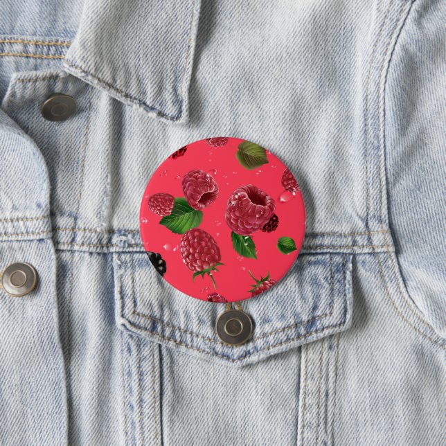 Raspberry Pattern 7.5 Cm Round Badge (In Situ)